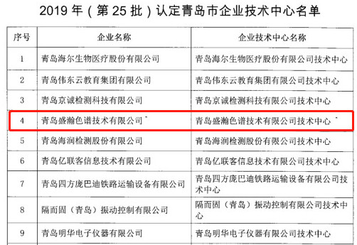 青島市企業(yè)技術中心名單公布，盛瀚榜上有名！